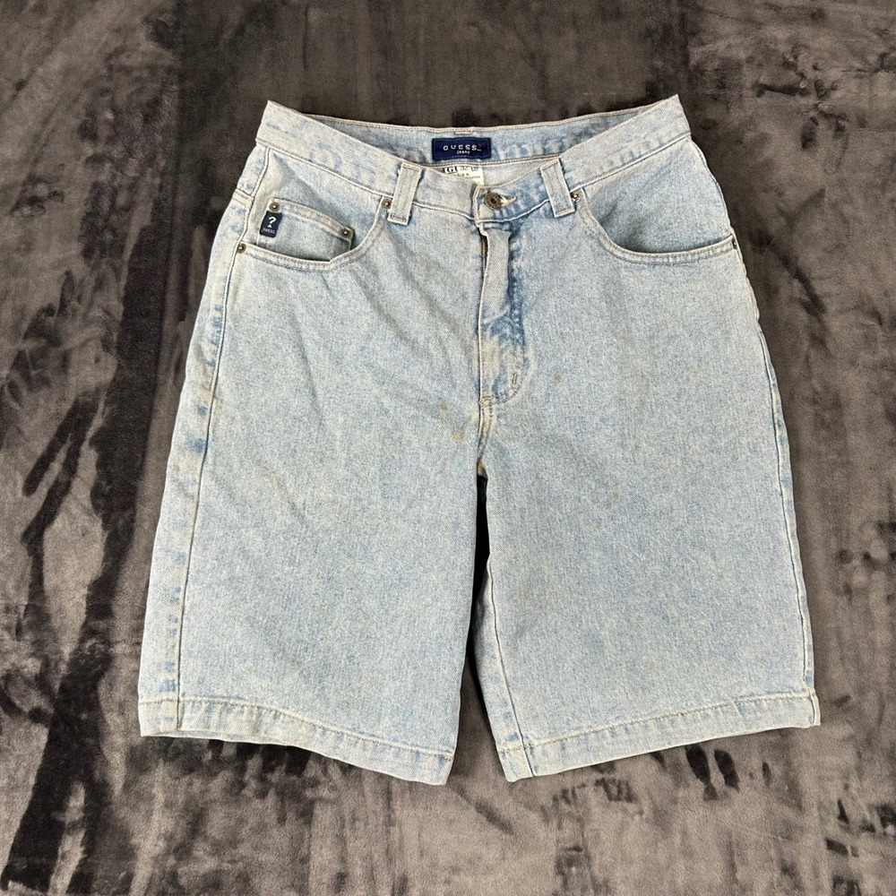 Vintage Guess Denim Shorts Mens 32 Light Blue  90s‎ High Rise Cotton